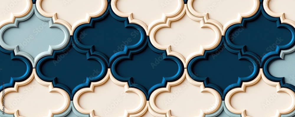 Poster geometric shapes illustration abstract background concept. a close-up of decorative tiles featuring 