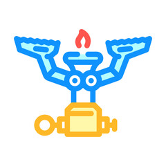 hiking gas burner stove color icon vector illustration