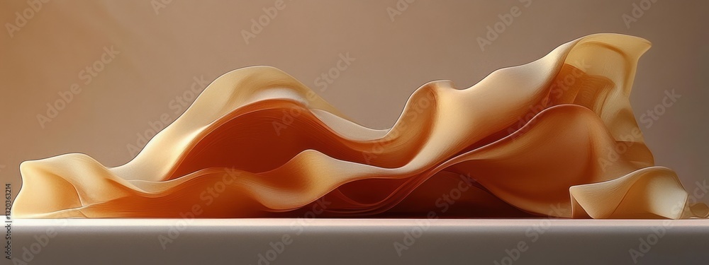Poster elegant floating fabric in air dynamic abstract textile display background cloth motion render