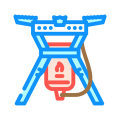 Obraz premium propane gas burner stove color icon vector illustration