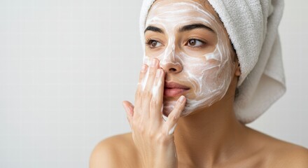 closeup of a woman scrubbing her face to maintain the beauty and health of her face
