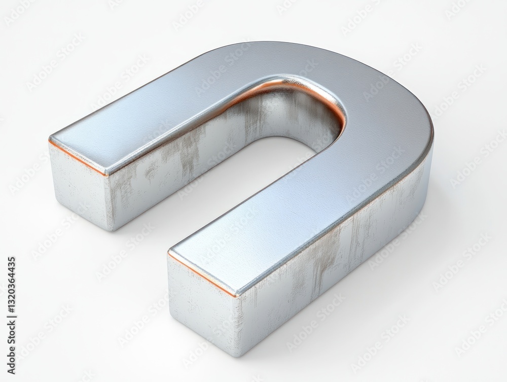 Fototapete metallic number seven modern design 3d rendered glossy object minimalist isometric perspective