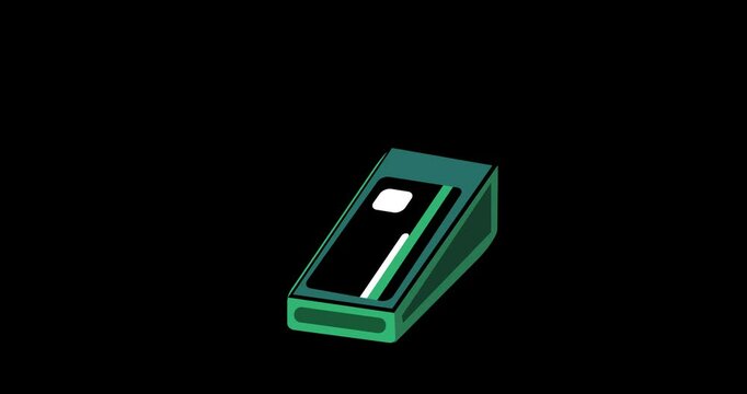 motion graphic of Credit Card Machine for contactless payment
