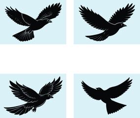 Fototapeta premium Flying Bird Silhouette vector illustration