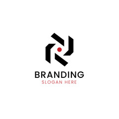 Iconic abstract letter p logo.