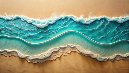 Fototapeta premium Serene Top-Down Landscape of Gentle Waves on Solid Color Backdrop for Product Display and Creative Design Elements