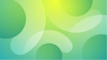 abstract design with green gradient geometric shapes and fluid curves