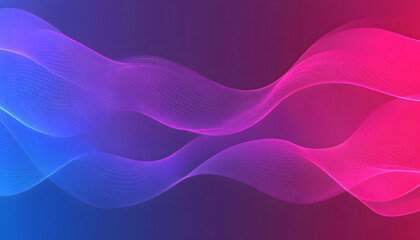 Fototapeta premium Abstract flowing wave design, vibrant pink and blue gradient, digital art background for presentations or websites.