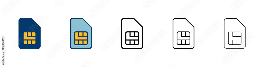 Poster sim card icon vector isolated on white background. mobile sim icon. mobile cellular phone sim card c