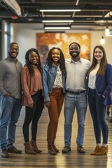 Fototapeta premium Celebrating inclusivity showcasing employee diversity in a multicultural office environment