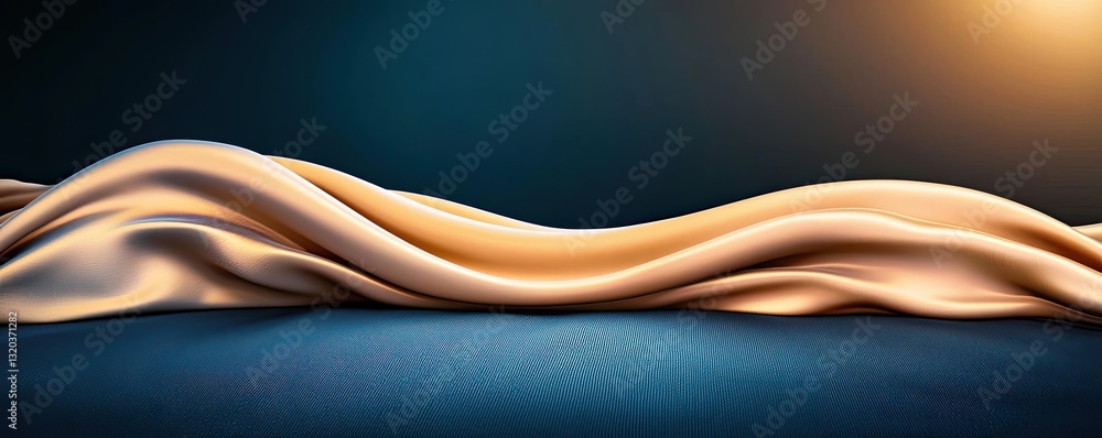 Poster dramatic nighttime abstract background idea. elegant draped fabric flowing softly with light and sha