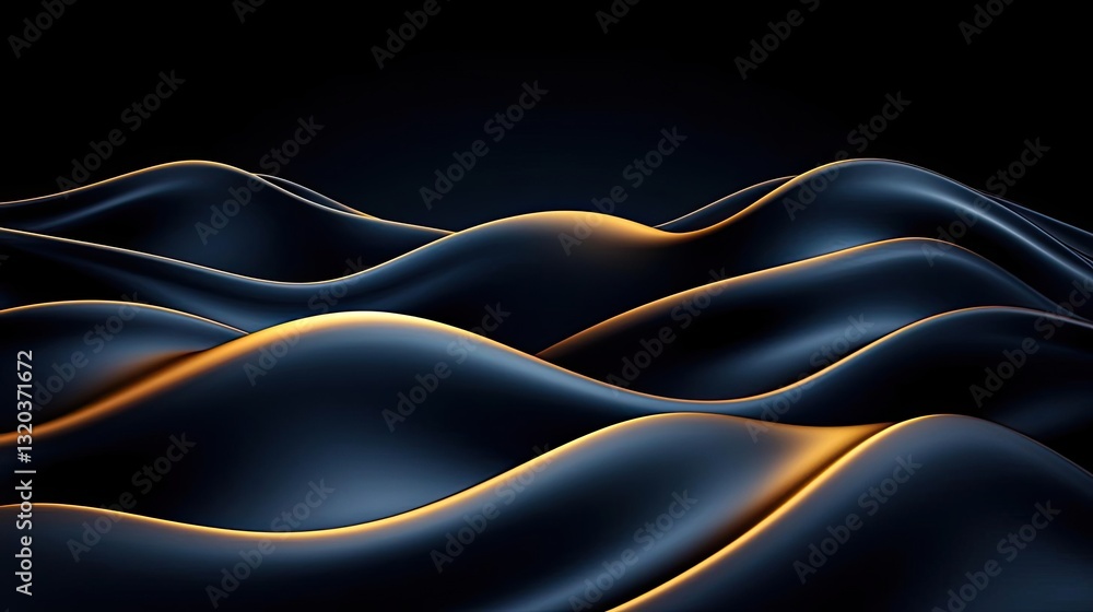 Poster dramatic nighttime abstract background idea. abstract wave design with smooth curves and shimmering 