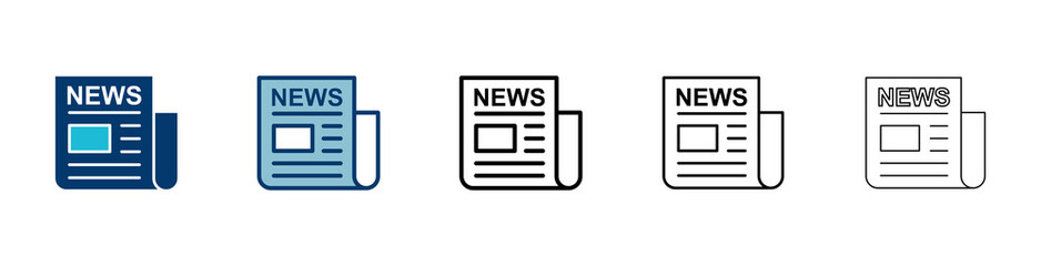 Fototapeta premium Newspaper icon vector isolated on white background. news paper icon vector