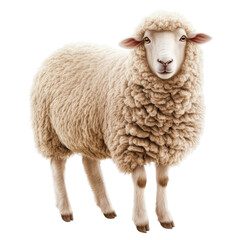 Obraz premium Fluffy Sheep in Portrait: A portrait of a sheep showcasing its thick, curly wool and gentle, inviting gaze, embodying the essence of rural life.