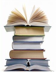 Fototapeta premium Stack of Open Books
