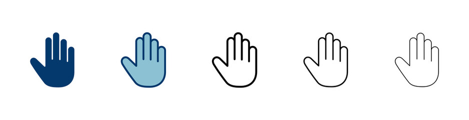 Hand icon vector isolated on white background. Hand gesture. hand stop