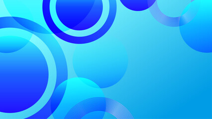 Abstract blue modern gradient background with overlapping circle vector illustration