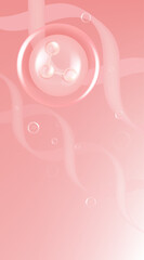 Hyaluronic acid and Niacinamide hair and skin solutions ad, pink collagen serum drop with cosmetic advertising background ready to use, illustration vector.	