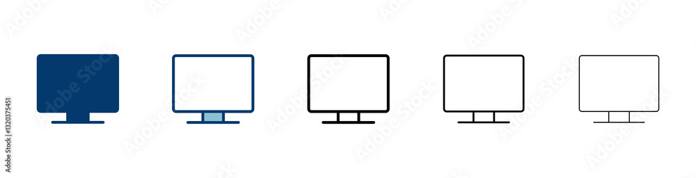 Poster computer icon vector isolated on white background. pc icon vector. computer monitor icon. flat pc sy