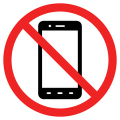 No Mobile Phone Icon – Prohibited Smartphone and Cellphone Symbol