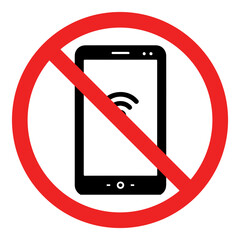 No Mobile Phone Icon – Prohibited Smartphone and Cellphone Symbol