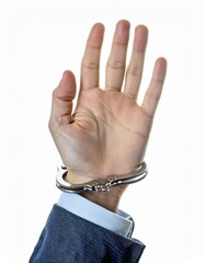 Handcuffed Hand Raised