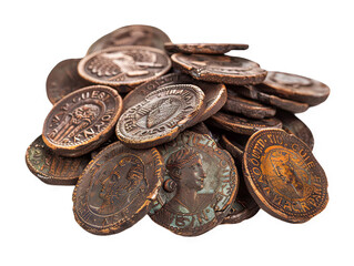 A Pile of Ancient Roman Coins: A Glimpse into History
