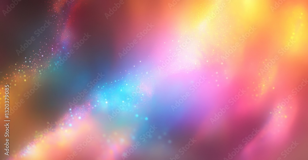 Aufkleber abstract holographic rainbow background with ethereal soft bokeh and dreamy pastel tones