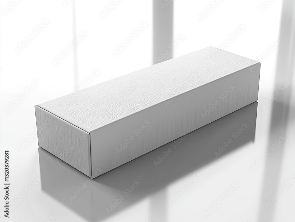 Poster minimalistic white rectangular packaging box 3d render
