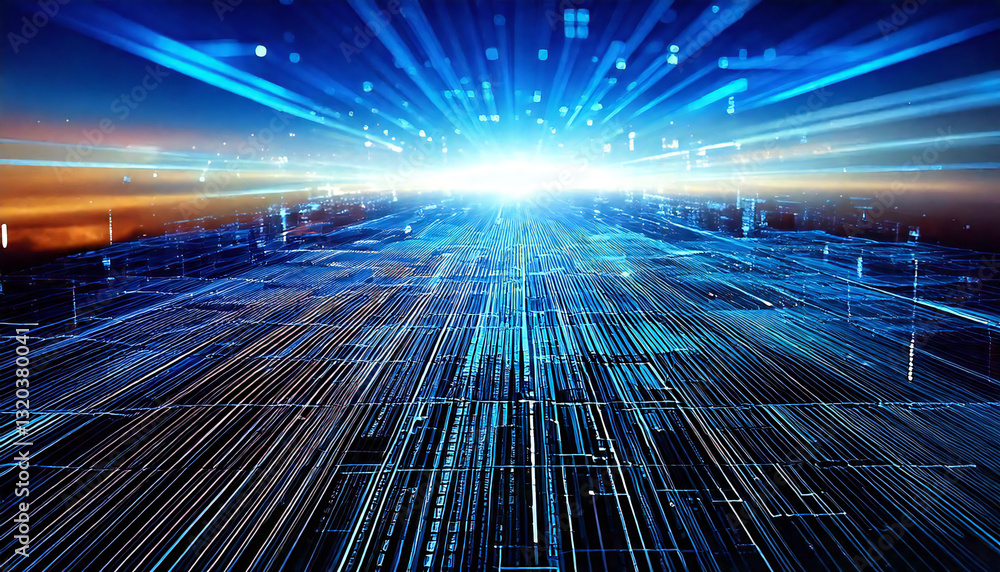 Poster abstract digital data background. image for imagining network functioning, technological process, di