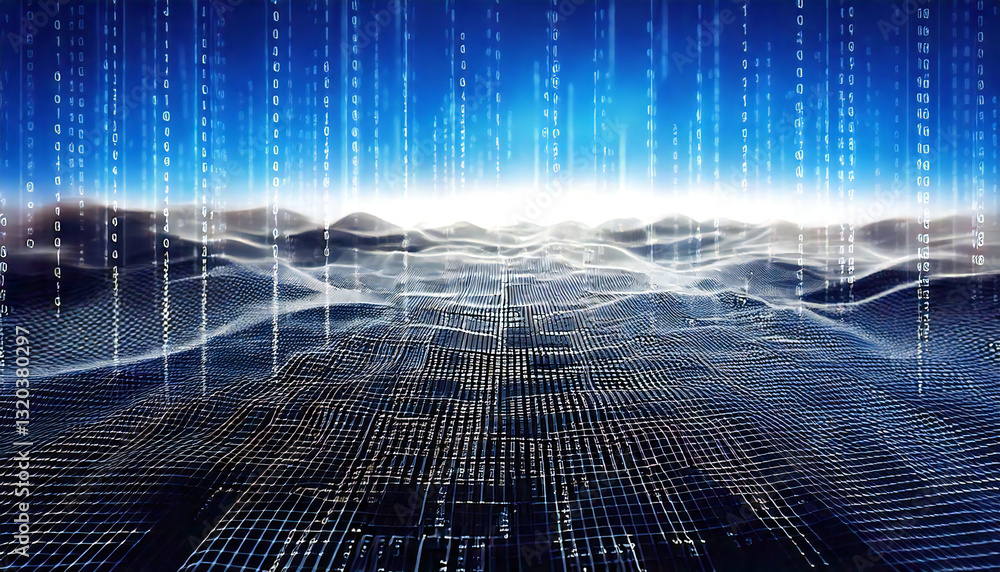 Poster abstract digital data background. image for imagining network functioning, technological process, di