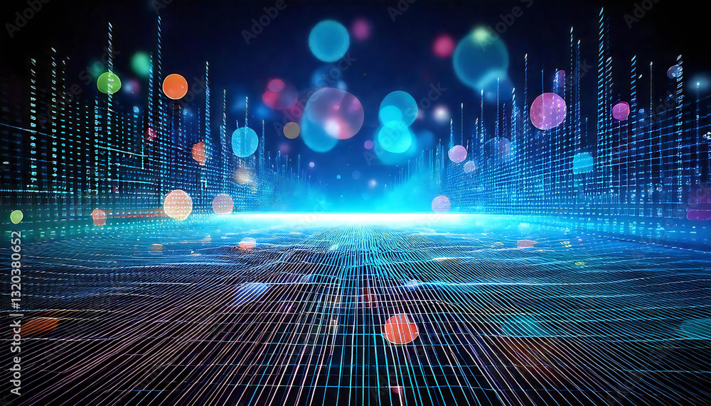 Poster abstract digital data background. image for imagining network functioning, technological process, di