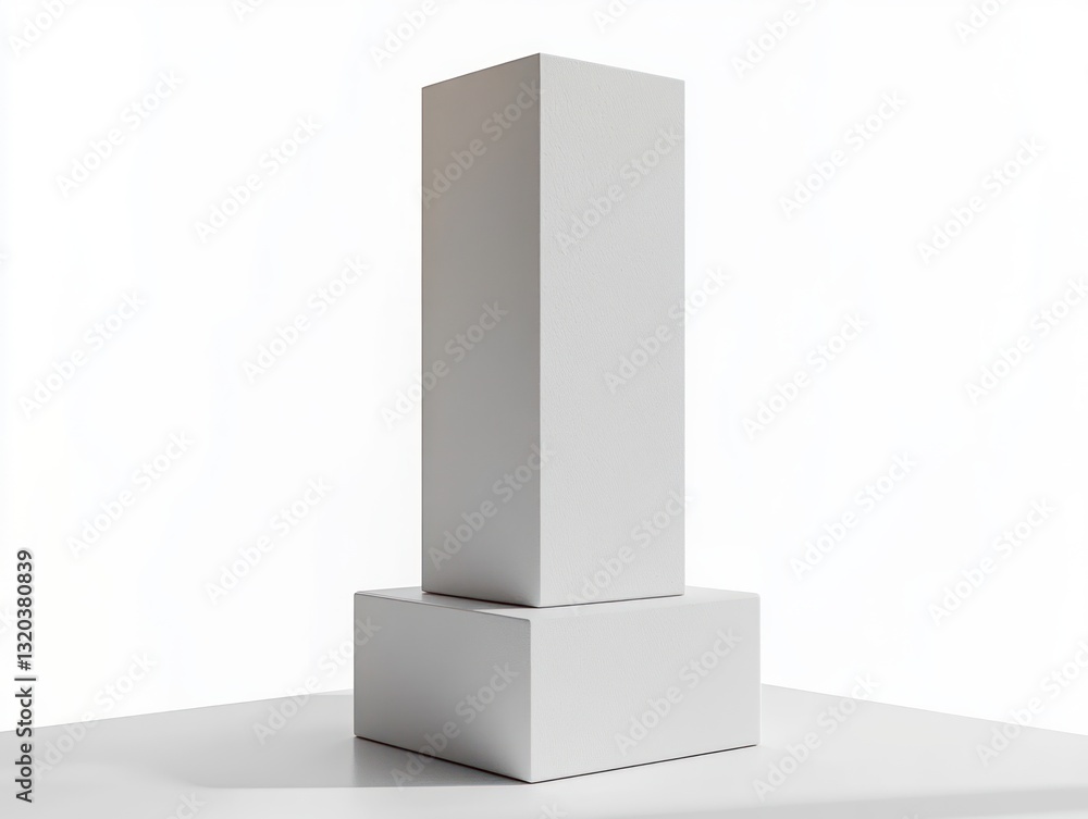 Poster Minimalistic White Packaging Box Hyper-Realistic Design Cardboard Container Isolated Product Template