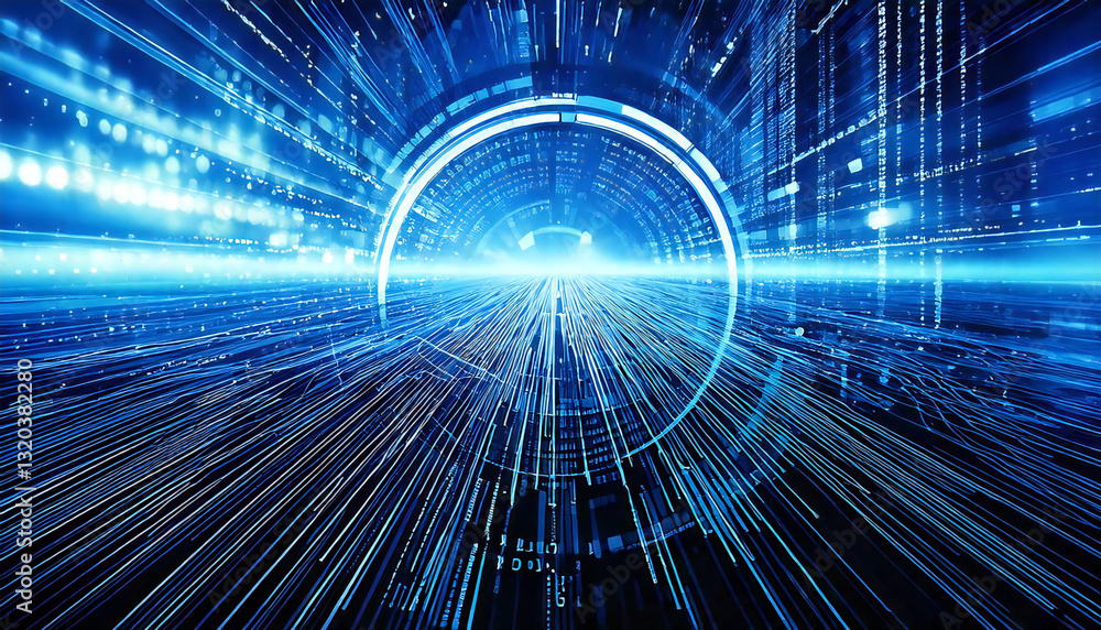 Aufkleber 抽象的なデジタルデータの背景。ネットワーク機能、技術プロセス、デジタル ストレージ、科学、教育、デジタルの未来を想像するイメージです。abstract digital data background.