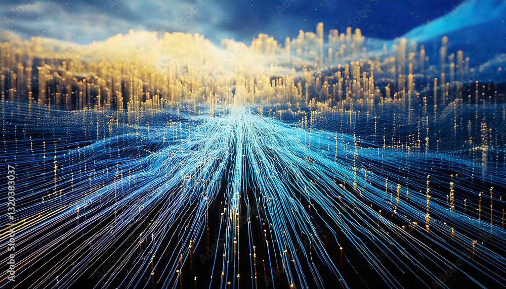Poster abstract digital data background. image for imagining network functioning, technological process, di