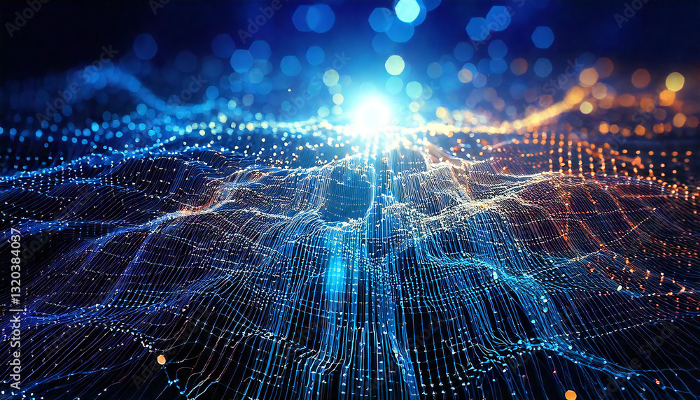 Poster abstract digital data background. image for imagining network functioning, technological process, di