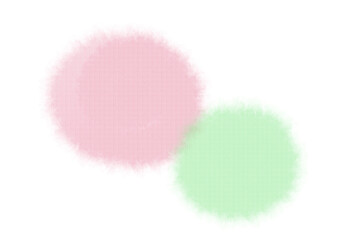 水彩風　重なった　２つの丸