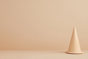 Minimalist Beige Cone on Neutral Background.