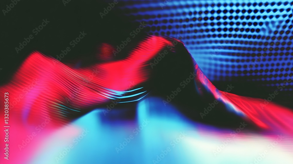 Poster a vibrant abstract design with colorful light and layered shapes