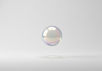 Iridescent Glass Sphere on White Background