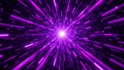 A dynamic and mesmerizing image showcasing a dark glowing purple tunnel, filled with energetic pulsing particles and lines that create an abstract and futuristic background.