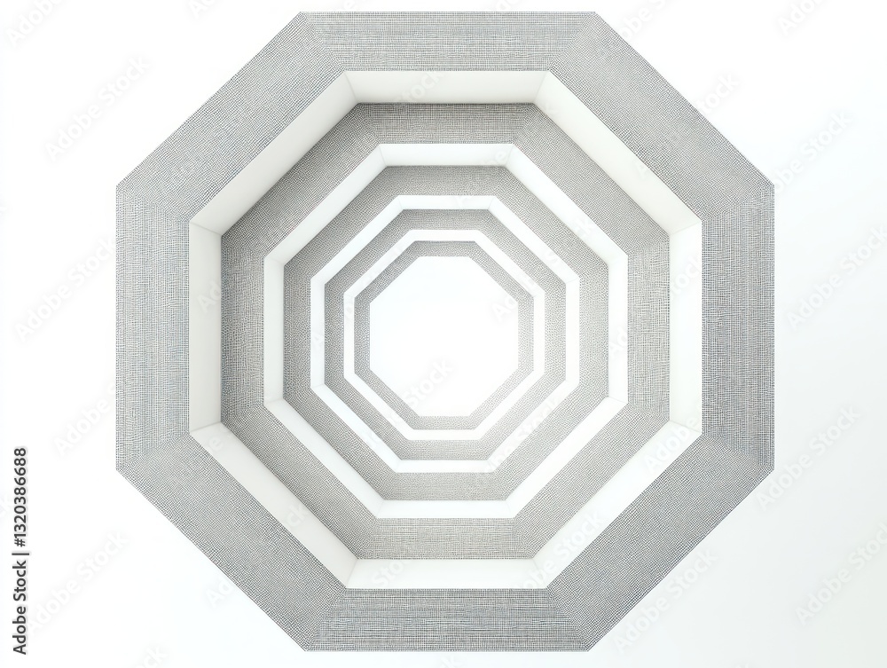 Poster concentric octagonal pattern minimalist geometric design