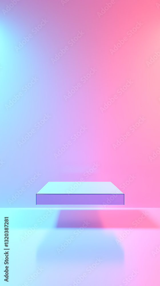 Poster floating minimalist display digital studio graphic design colorful environment smooth viewpoint mode