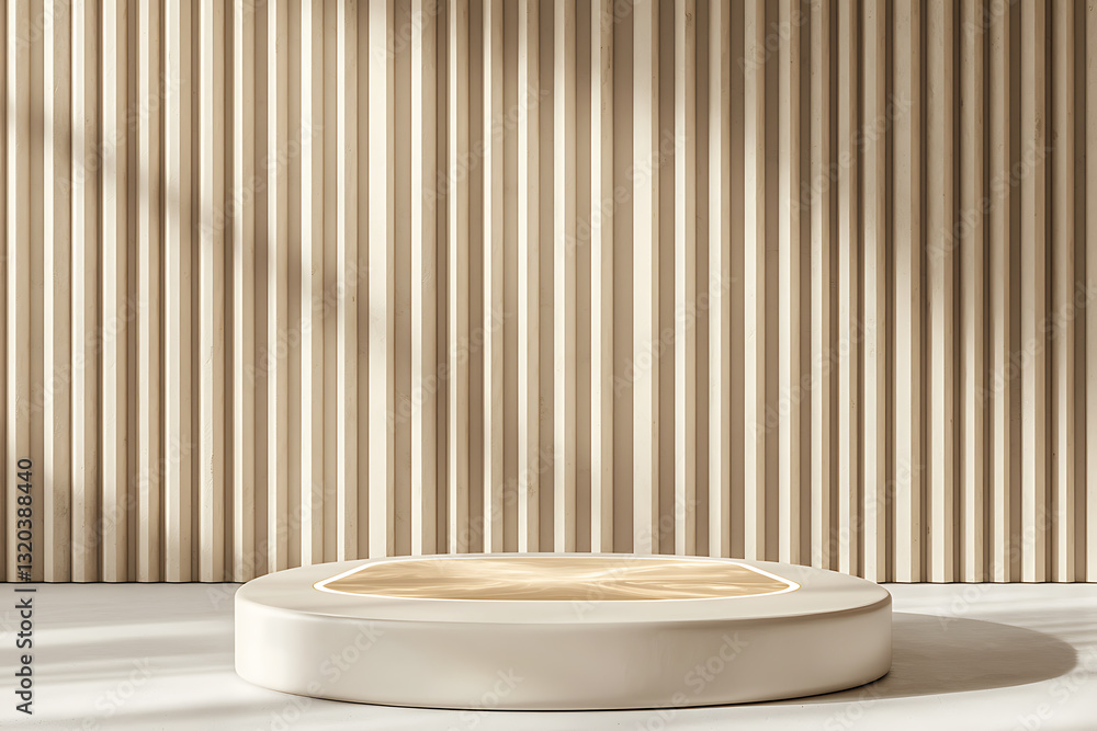 Aufkleber showcasing minimalist design elements in a modern interior studio setting with soft lighting