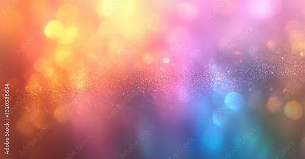 Poster Abstract Blurred Rainbow Hologram Background with Colourful Iridescent Gradient Texture