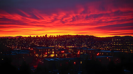 Fototapeta premium City Sunset Skyline (1)