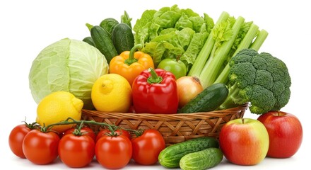 Images of fresh fruits and vegetables rich in nutrients and antioxidants