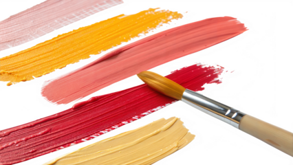 Acryl brush strokes Isolated on Transparent Background. Colorful Acrylic Brush Strokes.