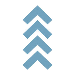 Up direction arrow. Animation of sweep arrow icon, upward, swipe up pointing arrow icon