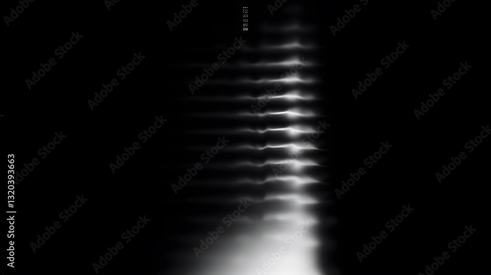 Poster abstract vertical composition with illuminated layers against darkness